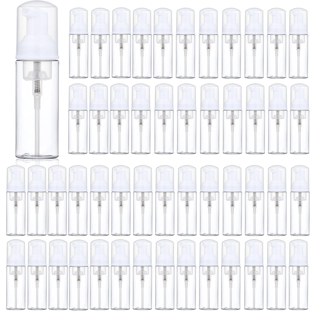 Tzirci 35-pack foam dispensers closeup shows smooth pump action for on-the-go use.