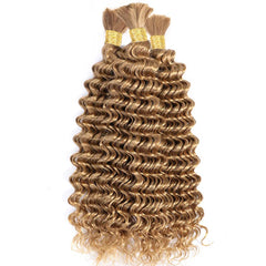 TzreisXu human braiding hair honey blonde 24in wet and wavy texture ideal for versatile styles