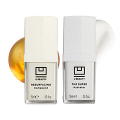 U Beauty Resurfacing Compound bottle shows brightening serum for smoother texture