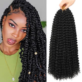 Ubeleco Passion Twist Hair 18in water-wave close-up shows soft, bouncy texture for natural styling.