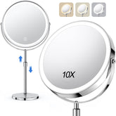 UBYMET lighted makeup mirror—8-inch double-sided view for everyday makeup precision