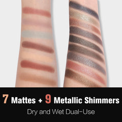UCANBE 16-piece brush set complements the palette for precise eye makeup applications