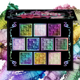 UCANBE Chameleon Multichrome palette embossed pan close-up shows luxurious texture for smooth blending.