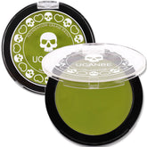 UCANBE Ogre Green Face Paint cream jar shows velvety texture for smooth blending.