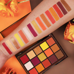 UCANBE Orange Eyeshadow Palette on eyes showcasing warm tones for everyday wear