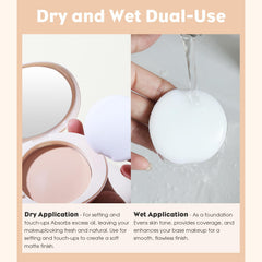 UCANBE powder on skin for a smooth, non-cakey finish.