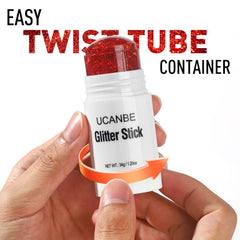 UCANBE Red Body Glitter Stick pink swatch for party sparkle