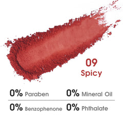 UCANBE Red Single Eyeshadow Palette matte swatch forest demonstrates bold crease definition.