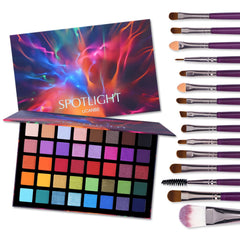 UCANBE Spotlight palette display with 40 color shades for versatile looks.