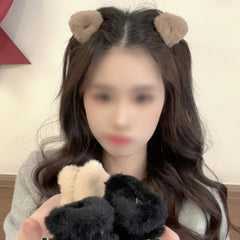 UCCASA black-brown cat ear clip close-up showcases cozy plush texture
