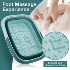 Udefineit foot bath basin unfolded shows size and capacity for thorough foot soaks.