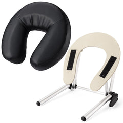 Udefineit headrest cradle assembly illustrates simple setup for mobile therapists.