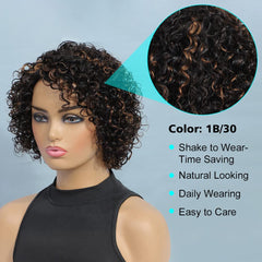 UDU Ombre Curly Wig back view reveals full-bodied curls and movement.