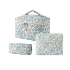 uekeboag large floral quilted makeup bag keeps cosmetics organized during travel