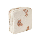 uekeboag small quilted makeup bag with white bear design, ideal for purse organization on the go.