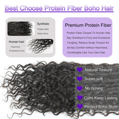 UENOKIPS Goddess Box Braids 14in curly ends for boho look