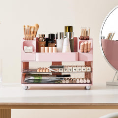 UFORU makeup organizer vanity drawer detail with two wide drawers for cosmetics