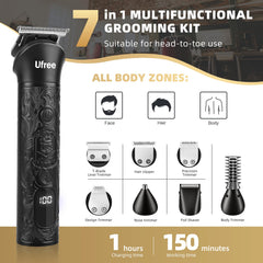Ufree 7-in-1 Grooming Kit base and attachments enabling all-in-one styling