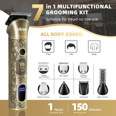 Ufree beard trimmer battery display highlights 60-minute cordless runtime for on-the-go grooming
