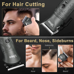 Ufree beard trimmer LED display shows battery status for ready grooming sessions.