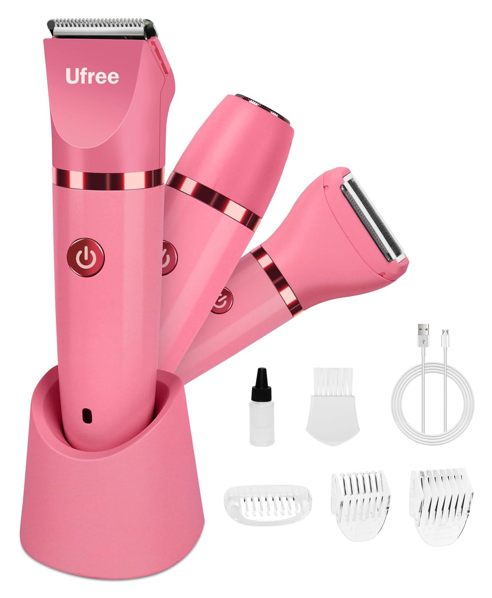 Ufree Bikini Trimmer Rose Red package highlights stylish design for quick grooming.