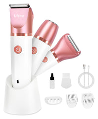 Ufree electric shaver for women in gold, versatile bikini trimming for wet or dry conditions.