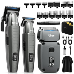 Ufree hair clippers package shows all-in-one grooming kit for home and professional use.