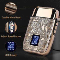Ufree three-speed control display shows RPM options for tailored shaving