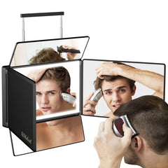 UHdod 5-way mirror shows 360-degree view for precise at-home grooming.