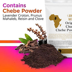 Uhuru Naturals ChadianChebe powder mixed with cream and oil for usage prep.