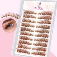 UILULU Brown Lash Clusters box with 160pcs for fuller natural lashes