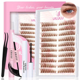 UILULU Brown Lash Clusters Kit 160pcs for fuller, natural-looking lashes all-day wear.