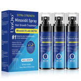 Uinqio 5% Minoxidil spray bottle for precise scalp application to thinning areas.