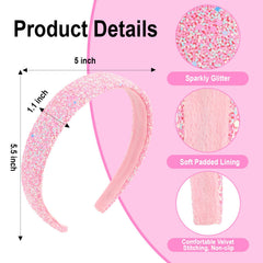 Uintoon headbands set bright pink glitter on model demonstrates bold, photogenic party styling