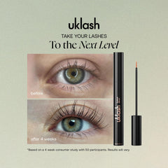 UKLASH packaging outer box highlighting vegan cruelty-free promise