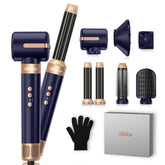 UKLISS 7-in-1 blue-gold front view for fast at-home blowouts.