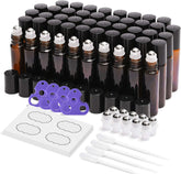 ULG 48-pack roller bottles 10ml amber: protects oils from light exposure