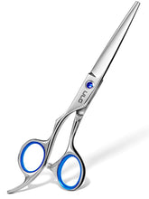 ULG left-handed scissors pivot blue sapphire detail for premium aesthetics and control.