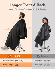 ULG cape back view shows expansive coverage for effortless protection during trims
