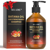 ulluxe batana oil hair-growth-shampoo bottle shows nourishing formula for stronger roots