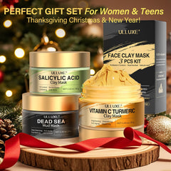 ULLUXE Facial Clay Mask Set gift pack showing it's a thoughtful skincare gift.
