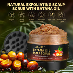 ulluxe scalp scrub tea tree oil drops emphasize clarifying, purifying scalp care