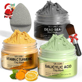 ULLUXE Vitamin C Turmeric Clay Mask jar close-up showcasing brightening skincare benefits.