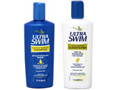 UltraSwim Dynamic Duo Shampoo bottle helps remove chlorine after swimming