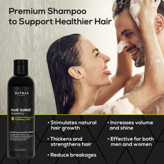 Close-up of hair texture after washing with Ultrax Labs shampoo for added volume