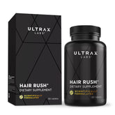 Ultrax Labs Hair Rush bottle close-up for daily hair growth support
