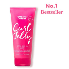 Umberto Giannini Curl Jelly applied for smooth curl definition.
