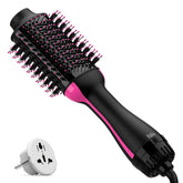 Umeely dual-voltage hair dryer brush detects voltage for safe travel across regions.