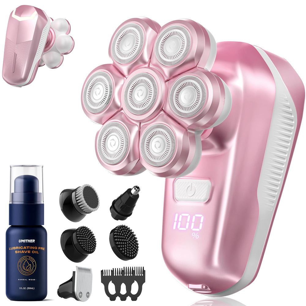 Umither electric shaver with 7D magnetic heads glides smoothly over curves for a smooth shave.