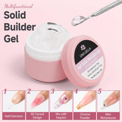 UNA GELLA builder gel displays soft non-sticky texture for shaping